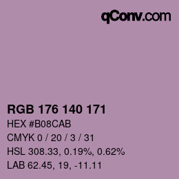 Color code: RGB 176 140 171 | qconv.com