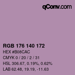 カラーコード: RGB 176 140 172 | qconv.com