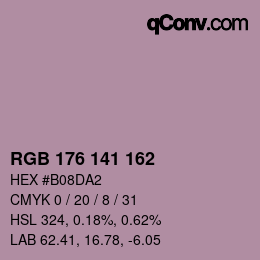 Color code: RGB 176 141 162 | qconv.com