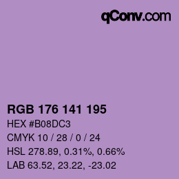 カラーコード: RGB 176 141 195 | qconv.com