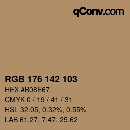 カラーコード: RGB 176 142 103 | qconv.com