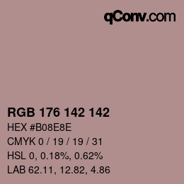 カラーコード: RGB 176 142 142 | qconv.com
