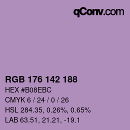 カラーコード: RGB 176 142 188 | qconv.com