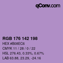 カラーコード: RGB 176 142 198 | qconv.com