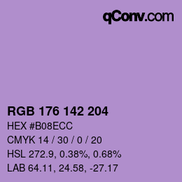 Color code: RGB 176 142 204 | qconv.com