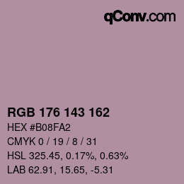 颜色代码: RGB 176 143 162 | qconv.com