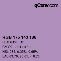 カラーコード: RGB 176 143 188 | qconv.com