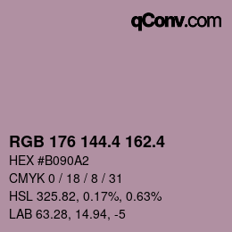カラーコード: RGB 176 144.4 162.4 | qconv.com