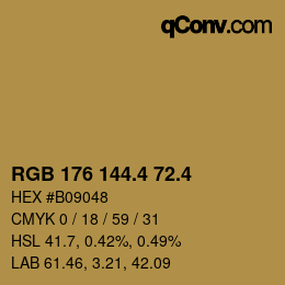 カラーコード: RGB 176 144.4 72.4 | qconv.com