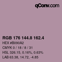カラーコード: RGB 176 144.8 162.4 | qconv.com