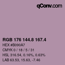 カラーコード: RGB 176 144.8 167.4 | qconv.com