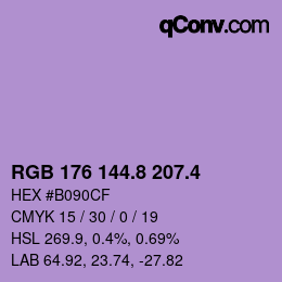 カラーコード: RGB 176 144.8 207.4 | qconv.com