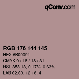 Color code: RGB 176 144 145 | qconv.com