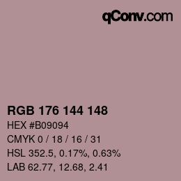 カラーコード: RGB 176 144 148 | qconv.com