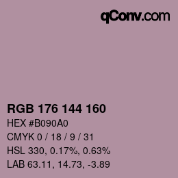 Color code: RGB 176 144 160 | qconv.com