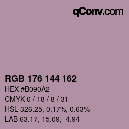 颜色代码: RGB 176 144 162 | qconv.com