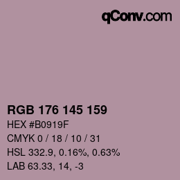 Código de color: RGB 176 145 159 | qconv.com