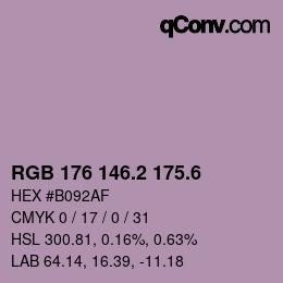 カラーコード: RGB 176 146.2 175.6 | qconv.com