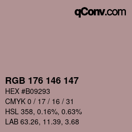 Código de color: RGB 176 146 147 | qconv.com