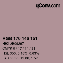 Farbcode: RGB 176 146 151 | qconv.com