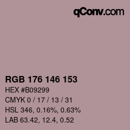 颜色代码: RGB 176 146 153 | qconv.com