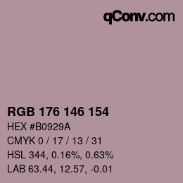 Código de color: RGB 176 146 154 | qconv.com