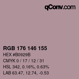 Farbcode: RGB 176 146 155 | qconv.com