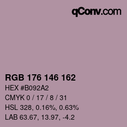 Color code: RGB 176 146 162 | qconv.com