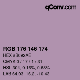 Código de color: RGB 176 146 174 | qconv.com