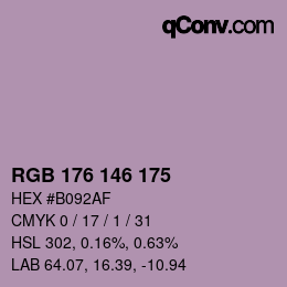 Código de color: RGB 176 146 175 | qconv.com