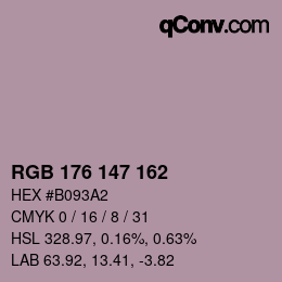 Color code: RGB 176 147 162 | qconv.com