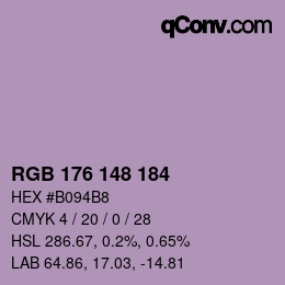 Farbcode: RGB 176 148 184 | qconv.com