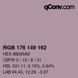 カラーコード: RGB 176 149 162 | qconv.com