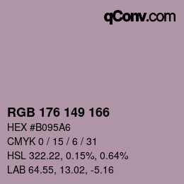 Color code: RGB 176 149 166 | qconv.com