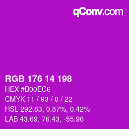 カラーコード: RGB 176 14 198 | qconv.com