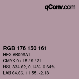 颜色代码: RGB 176 150 161 | qconv.com