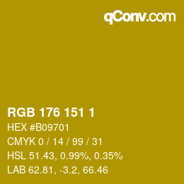 Color code: RGB 176 151 1 | qconv.com