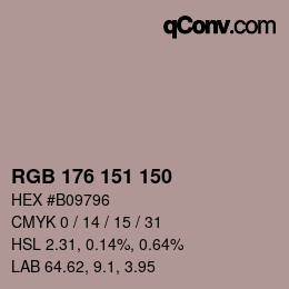 カラーコード: RGB 176 151 150 | qconv.com