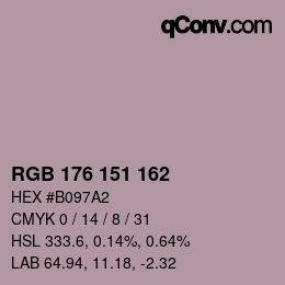 Color code: RGB 176 151 162 | qconv.com