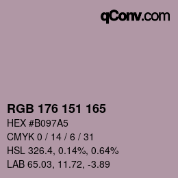 カラーコード: RGB 176 151 165 | qconv.com