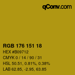Color code: RGB 176 151 18 | qconv.com