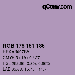 Color code: RGB 176 151 186 | qconv.com