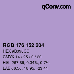 Color code: RGB 176 152 204 | qconv.com