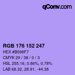 カラーコード: RGB 176 152 247 | qconv.com