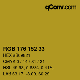 Color code: RGB 176 152 33 | qconv.com