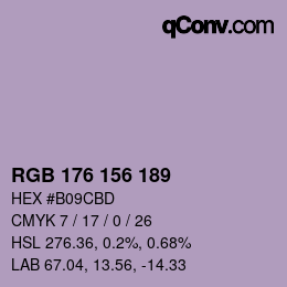 カラーコード: RGB 176 156 189 | qconv.com