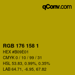 カラーコード: RGB 176 158 1 | qconv.com