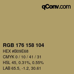 カラーコード: RGB 176 158 104 | qconv.com