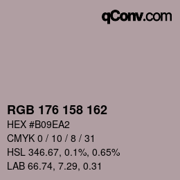 カラーコード: RGB 176 158 162 | qconv.com