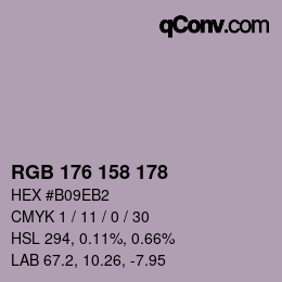 Color code: RGB 176 158 178 | qconv.com